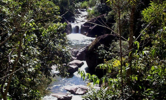 Piscina natural em meio a mata da Maromba