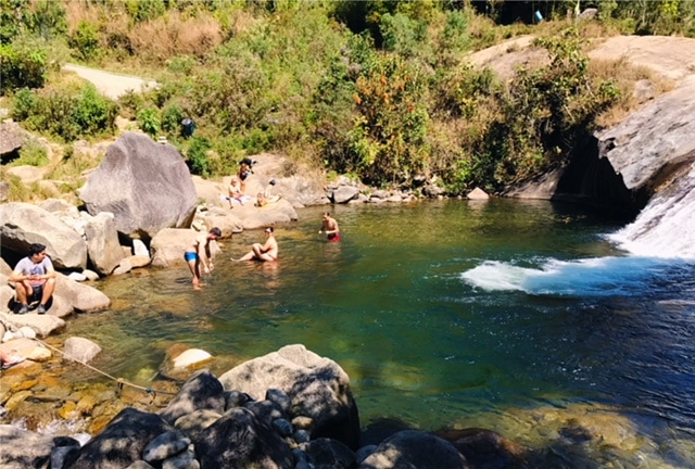 Piscina natural da pousada em Visconde de Mauá
