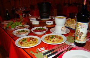 Mesa com fondue