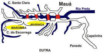 Mapa gráfico das 3 vilas de Visconde de Mauá