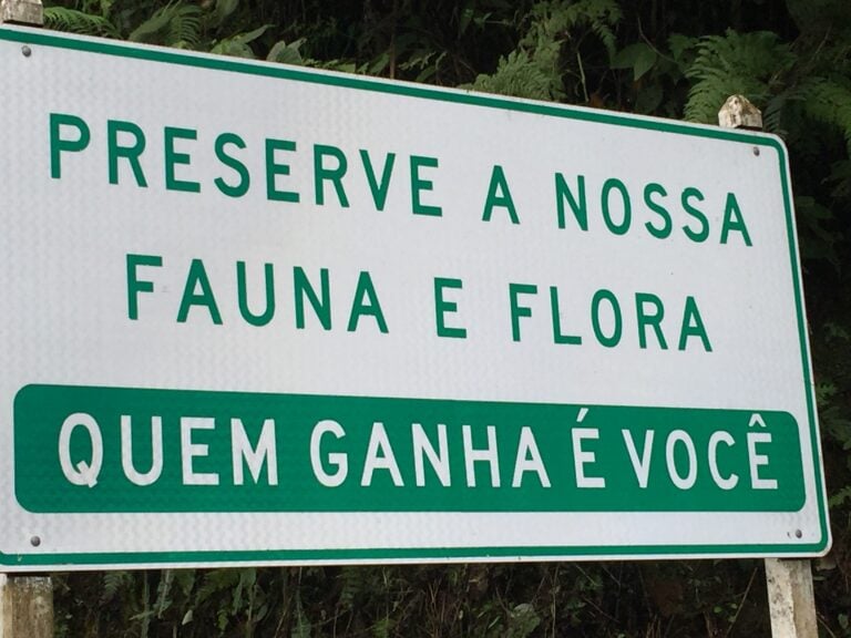 Placa da Cachoeira em Visconde de Mauá