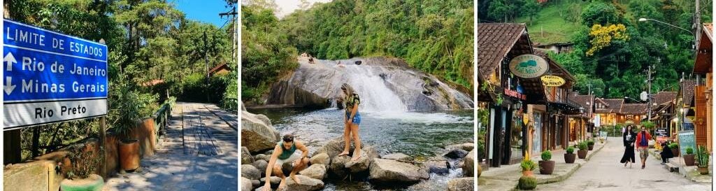 Turistas passeando na vila