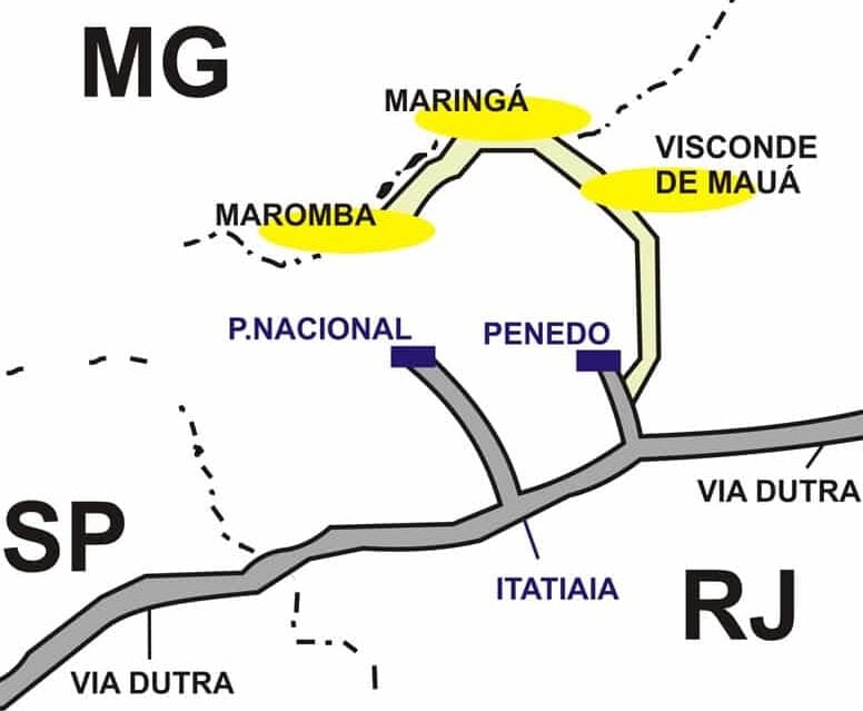 Mapa da região de visconde de maua