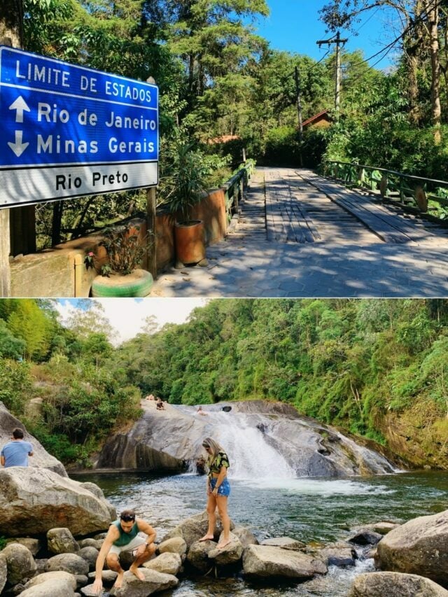 Montagem com rua principal de Visconde de Maua